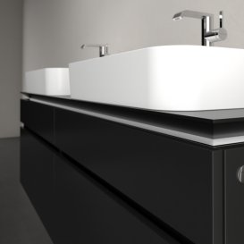 Тумба под раковину Villeroy & Boch Legato 160х55 см МДФ/ДСП черный матовый лак B76800PD