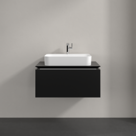 Тумба под раковину Villeroy & Boch Legato 80х38 см МДФ/ДСП черный матовый лак B75300PD