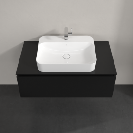 Тумба під раковину Villeroy&Boch Legato 100х38 см МДФ/ДСП чорний матовий лак B75500PD