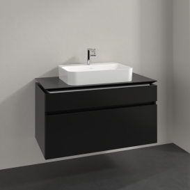 Тумба под раковину Villeroy & Boch Legato 100х55 см МДФ/ДСП черный матовый лак B75600PD