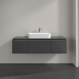 Тумба під раковину Villeroy & Boch Legato 140х38 см МДФ/ДСП глянсовий сірий B75900FP