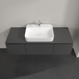 Тумба під раковину Villeroy & Boch Legato 140х38 см МДФ/ДСП глянсовий сірий B75900FP