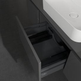 Тумба під раковину Villeroy & Boch Legato 140х38 см МДФ/ДСП глянсовий сірий B75900FP