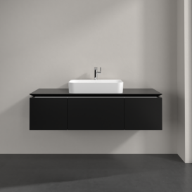 Тумба под раковину Villeroy & Boch Legato 140х38 см МДФ/ДСП черный матовый лак B75900PD