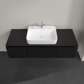 Тумба под раковину Villeroy & Boch Legato 140х38 см МДФ/ДСП черный матовый лак B75900PD