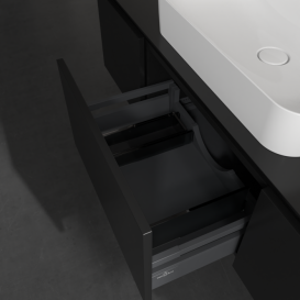 Тумба под раковину Villeroy & Boch Legato 140х38 см МДФ/ДСП черный матовый лак B75900PD