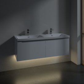 Тумба під раковину Villeroy & Boch Subway 3.0 127х42,9 см з підсвічуванням ДСП чистий білий C567L0VF