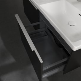 Тумба под раковину Villeroy & Boch Subway 3.0 127,2х42,9 см с подсветкой ДСП вулкан черный C567L0VL