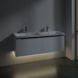 Тумба під раковину Villeroy & Boch Subway 3.0 127х42,9 см ДСП/алюміній діамантовий білий/чорний вулкан C567L1VE