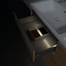 Тумба под раковину Villeroy & Boch Subway 3.0 127,2х57,6 см ДСП/алюминий дуб канзас C568L0RH