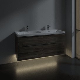 Тумба под раковину Villeroy & Boch Subway 3.0 127,2х57,6 см ДСП/алюминий дуб каменный C568L0RK