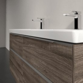 Тумба под раковину Villeroy & Boch Subway 3.0 127,2х57,6 см ДСП/алюминий дуб каменный C568L0RK