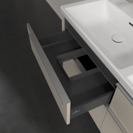 Тумба под раковину Villeroy & Boch Subway 3.0 127,2х57,6 см ДСП/алюминий серый кашемир C568L0VN