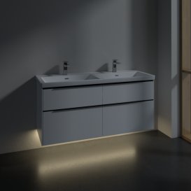 Тумба под раковину Villeroy & Boch Subway 3.0 127,2х57,6 см ДСП/алюминий чистый белый/черный вулкан C568L1VF