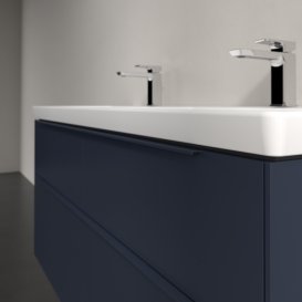 Тумба під раковину Villeroy & Boch Subway 3.0 127,2х57,6 см ДСП/алюміній морський синій/монохром C568L2VQ