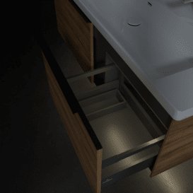 Тумба под раковину Villeroy & Boch Subway 3.0 127,2х42,9 см ДСП/алюминий дуб канзас/черный вулкан C601L1RH