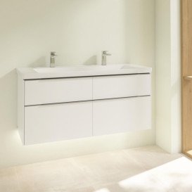 Тумба под раковину Villeroy & Boch Subway 3.0 127,2х57,6 см ДСП/алюминий белый бриллиант C602L0VE