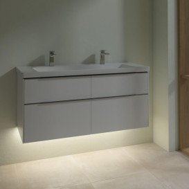 Тумба под раковину Villeroy & Boch Subway 3.0 127,2х57,6 см ДСП/алюминий белый бриллиант C602L0VE