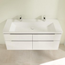 Тумба под раковину Villeroy & Boch Subway 3.0 127,2х57,6 см ДСП/алюминий белый бриллиант C602L0VE