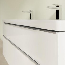 Тумба под раковину Villeroy & Boch Subway 3.0 127,2х57,6 см ДСП/алюминий белый бриллиант C602L0VE