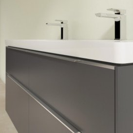 Тумба под раковину Villeroy & Boch Subway 3.0 127,2х57,6 см ДСП/алюминий графит C602L0VR