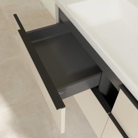 Тумба под раковину Villeroy & Boch Subway 3.0 127,2х57,6 см ДСП/алюминий серый кашемир/черный вулкан C602L1VN