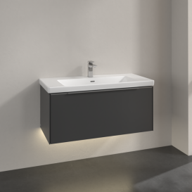 Тумба под раковину Villeroy & Boch Subway 3.0 97,3х42,9 см ДСП/алюминий графит C569L0VR