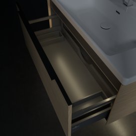 Тумба под раковину Villeroy & Boch Subway 3.0 97,3х42,9 см ДСП/алюминий дуб северный/черный вулкан C569L1VJ