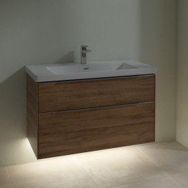 Тумба під раковину Villeroy & Boch Subway 3.0 97,3х57,6 см ДСП/алюміній дуб канзас C570L0RH