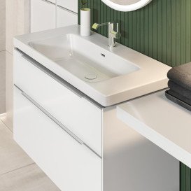 Тумба під раковину Villeroy & Boch Subway 3.0 97,3х57,6 см ДСП/алюміній білий діамант C570L0VE