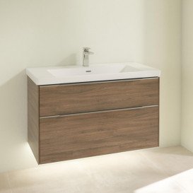 Тумба під раковину Villeroy & Boch Subway 3.0 97,3 х57,6 см ДСП/алюміній дуб аризона C570L0VH