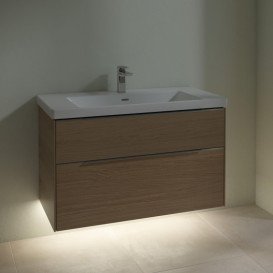 Тумба під раковину Villeroy & Boch Subway 3.0 97,3х57,6 см ДСП/алюміній дуб північний C570L0VJ