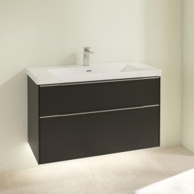 Тумба під раковину Villeroy & Boch Subway 3.0 97,3 х57,6 см ДСП/алюміній чорний вулкан C570L0VL