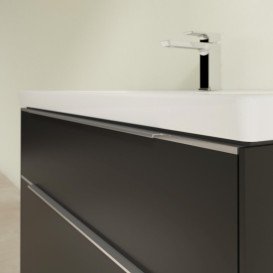 Тумба під раковину Villeroy & Boch Subway 3.0 97,3 х57,6 см ДСП/алюміній чорний вулкан C570L0VL