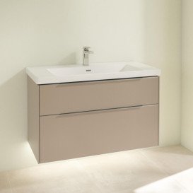 Тумба под раковину Villeroy & Boch Subway 3.0 97,3х57,6 см ДСП/алюминий тауп C570L0VM