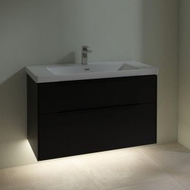 Тумба под раковину Villeroy & Boch Subway 3.0 97,3х57,6 см ДСП/алюминий черный вулкан/черный вулкан C570L1VL