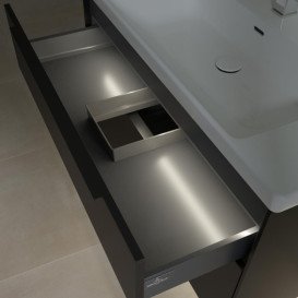 Тумба под раковину Villeroy & Boch Subway 3.0 97,3х57,6 см ДСП/алюминий черный вулкан/черный вулкан C570L1VL