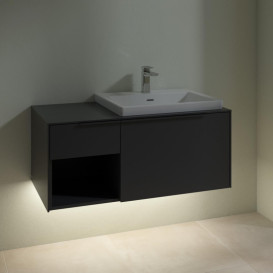 Тумба під раковину Villeroy & Boch Subway 3.0 100х42,3 см ДСП/алюміній графіт/монохром C571L2VR