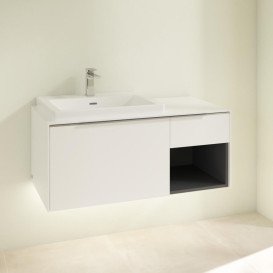 Тумба под раковину Villeroy & Boch Subway 3.0 100х42,3 см ДСП/алюминий белый бриллиант C572L0VE