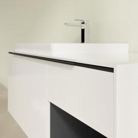 Тумба под раковину Villeroy & Boch Subway 3.0 100х42,3 см ДСП/алюминий белый бриллиант/черный вулкан C572L1VE