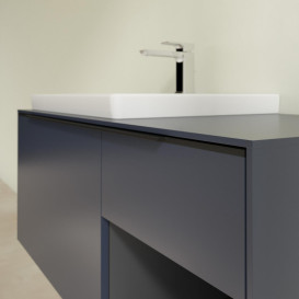 Тумба під раковину Villeroy & Boch Subway 3.0 100х42,3 см ДСП/алюміній морський синій/чорний вулкан C572L1VQ