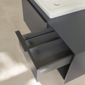 Тумба під раковину Villeroy & Boch Subway 3.0 100х42,3 см ДСП/алюміній морський синій/чорний вулкан C572L1VQ