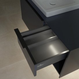 Тумба під раковину Villeroy & Boch Subway 3.0 100х42,3 см ДСП/алюміній морський синій/чорний вулкан C572L1VQ