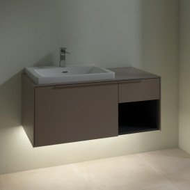 Тумба под раковину Villeroy & Boch Subway 3.0 100х42,3 см ДСП/алюминий тауп/монохром C572L2VM