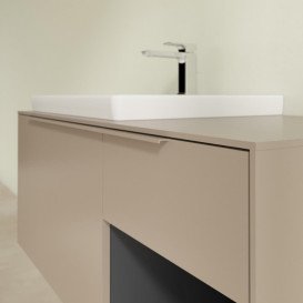 Тумба под раковину Villeroy & Boch Subway 3.0 100х42,3 см ДСП/алюминий тауп/монохром C572L2VM