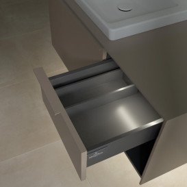 Тумба под раковину Villeroy & Boch Subway 3.0 100х42,3 см ДСП/алюминий тауп/монохром C572L2VM