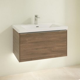 Тумба під раковину Villeroy & Boch Subway 3.0 77,2х42,9 см ДСП/алюміній дуб канзас C573L0RH