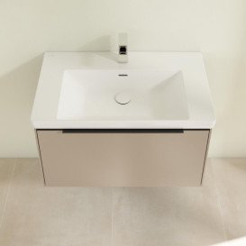 Тумба під раковину Villeroy & Boch Subway 3.0 77,2х42,9 см ДСП/алюміній тауп/чорний вулкан C573L1VM