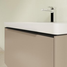 Тумба під раковину Villeroy & Boch Subway 3.0 77,2х42,9 см ДСП/алюміній тауп/чорний вулкан C573L1VM