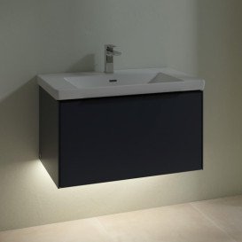 Тумба під раковину Villeroy & Boch Subway 3.0 77,2х42,9 см ДСП/алюміній морський синій/чорний вулкан C573L1VQ